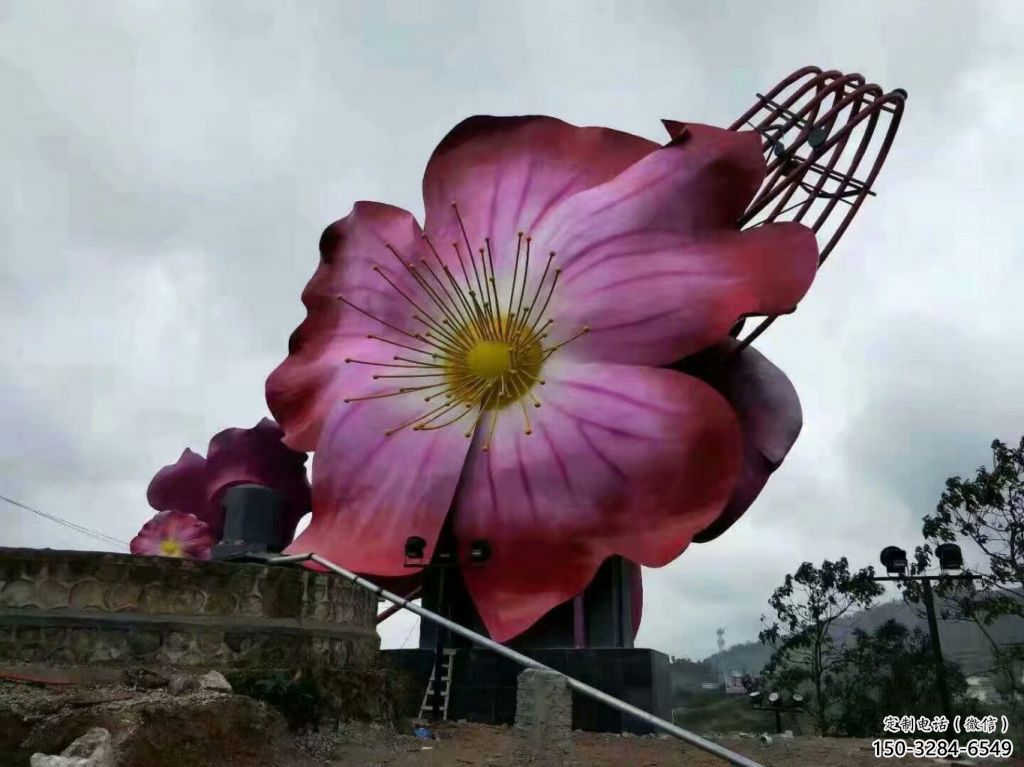 戒指花朵雕塑廠家，烤漆工藝，不銹鋼廣場戒指雕塑廠