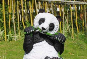 店門口玻璃鋼熊貓雕塑廠家 創(chuàng)意動(dòng)漫雕塑 仿真擺件