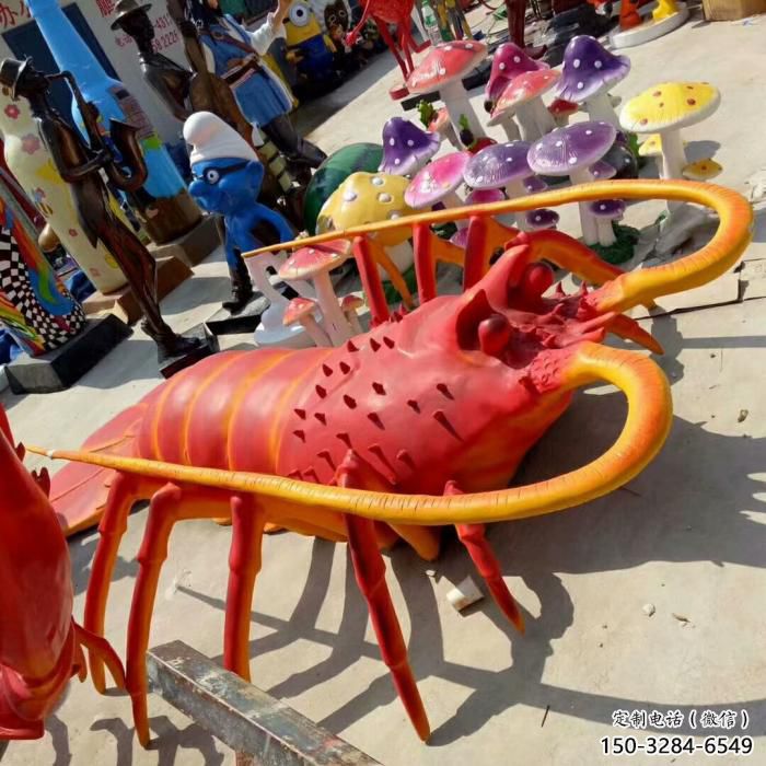 風(fēng)景區(qū)玻璃鋼龍蝦雕塑 售樓處廣場(chǎng)雕塑 仿古擺件