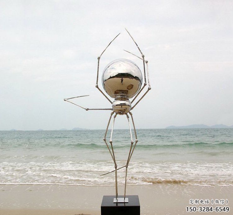 田間不銹鋼蜘蛛雕塑 彩繪仿真雕塑 園林?jǐn)[件