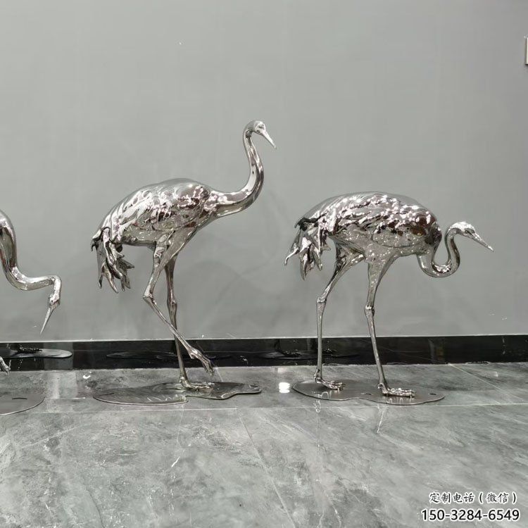 不銹鋼鴕鳥雕塑 門口創意雕塑 售樓處小品