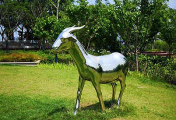 不銹鋼山羊雕塑加工廠，仿真動物，戶外公園擺件