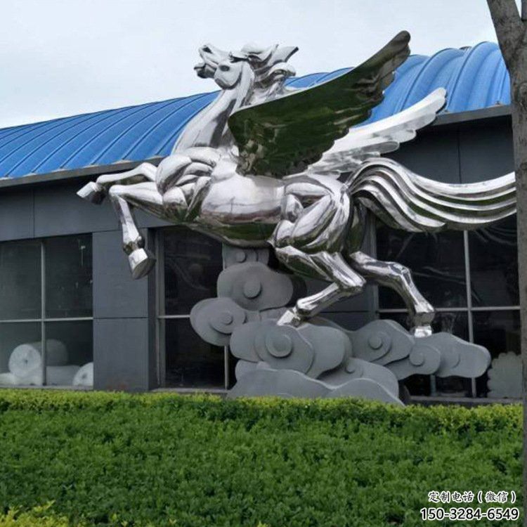 幾何抽象奔馬雕塑，城市動物擺件，大型廣場小品
