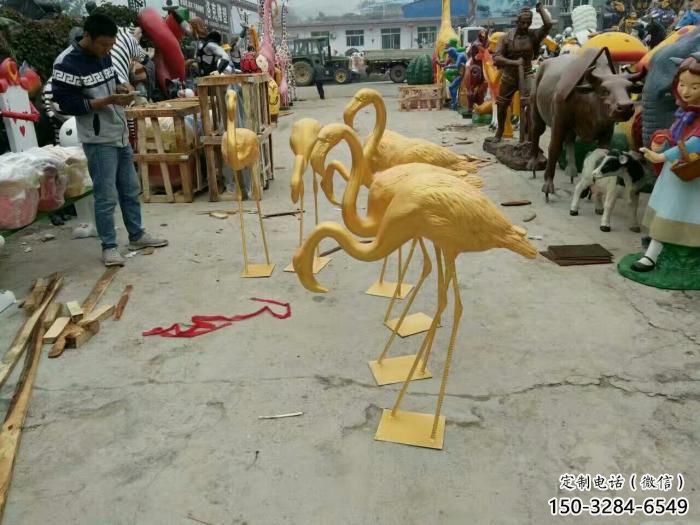 創意不銹鋼丹頂鶴雕塑 步行街店門口雕塑 影視劇小品