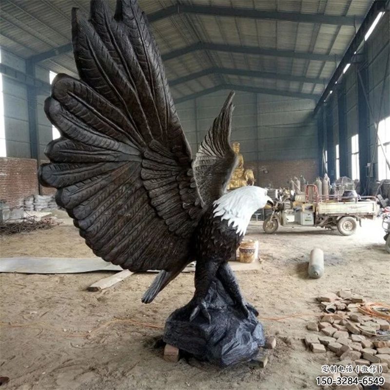 鑄銅仿真老鷹雕塑 店門口園林雕塑 動物小品