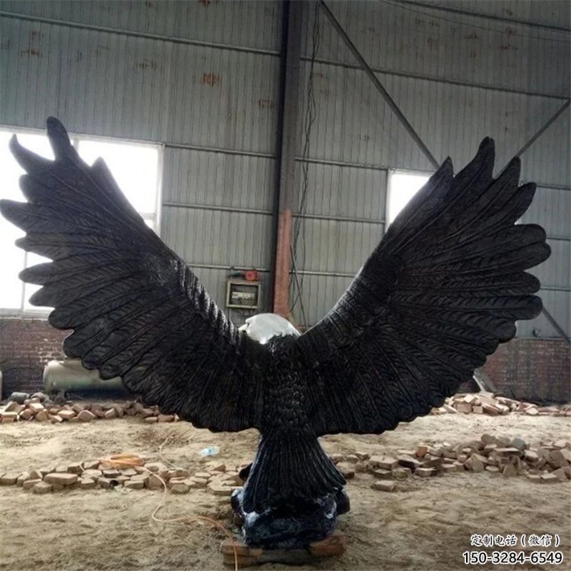 古銅色鑄造老鷹雕塑 大型城市雕塑 商業街擺件