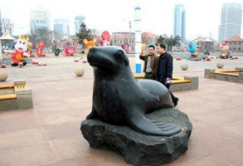 店門口海豹雕塑 創(chuàng)意景觀雕塑 仿真擺件