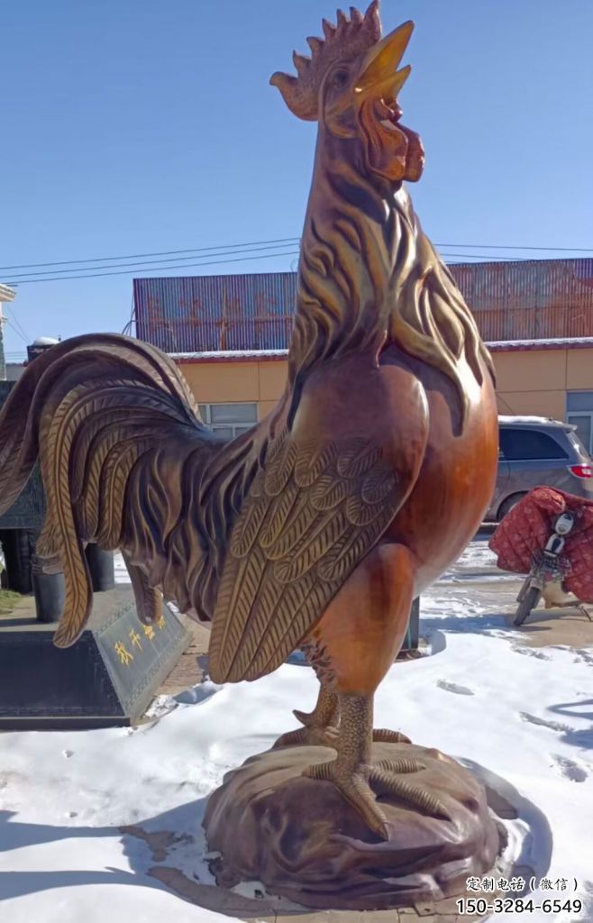 廣場小雞雕塑，動物擺件，仿古工藝