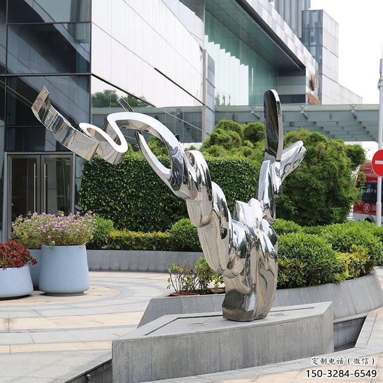 小區小貓雕塑，仿真主題，鏡面工藝