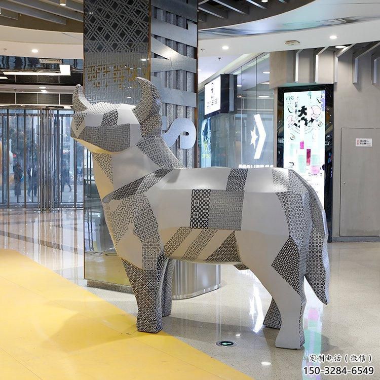 街道小牛雕塑，動物小品，啞光工藝