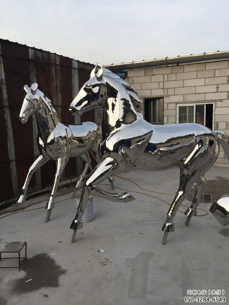 公園戰馬雕塑，廣場園林主題，仿古工藝