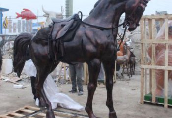 步行街小馬雕塑，景觀主題，古銅工藝