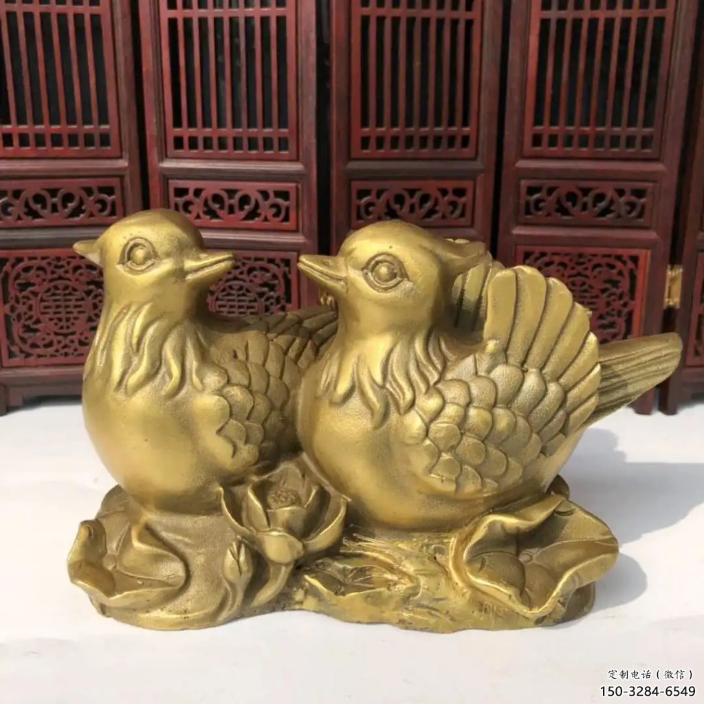 仿真鴛鴦雕塑 酒店公園雕塑 風景區擺件