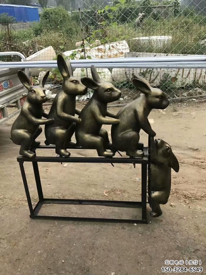 景區老鼠雕塑，鍍金歐式雕塑，鐵藝材質