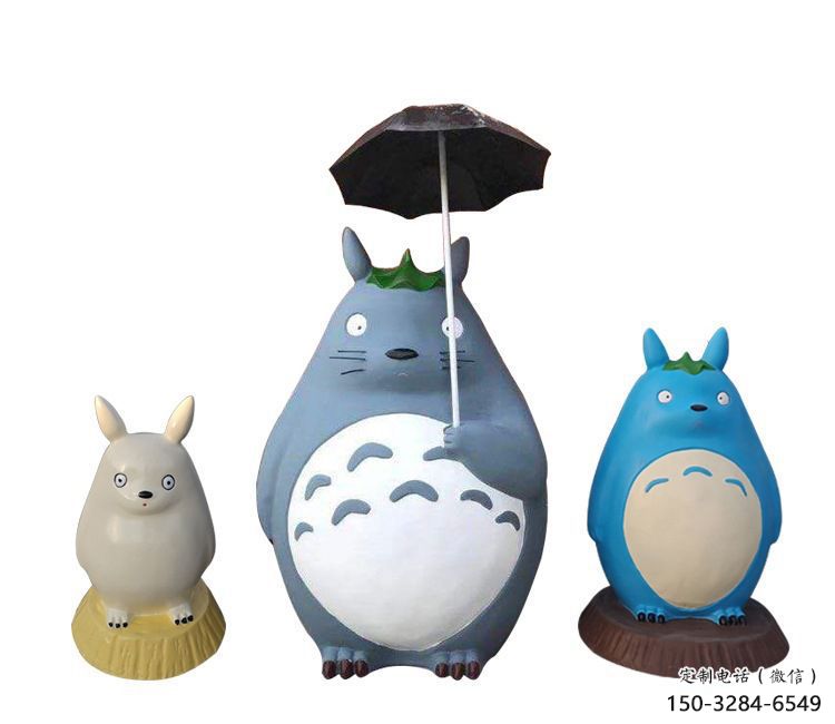 街道龍貓雕塑，鑄銅農耕雕塑，古銅效果