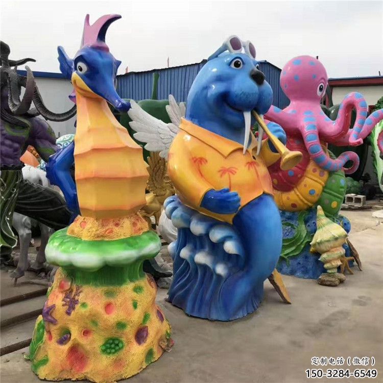 街道河馬雕塑，鑄銅農耕雕塑，古銅效果