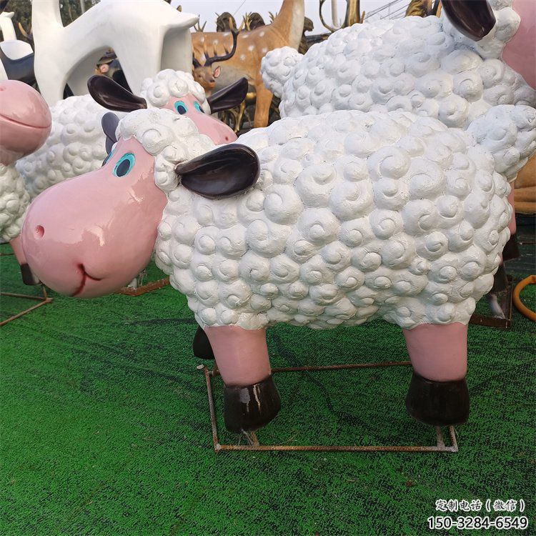 酒店小羊雕塑，鍍金歐式雕塑，仿古擺件