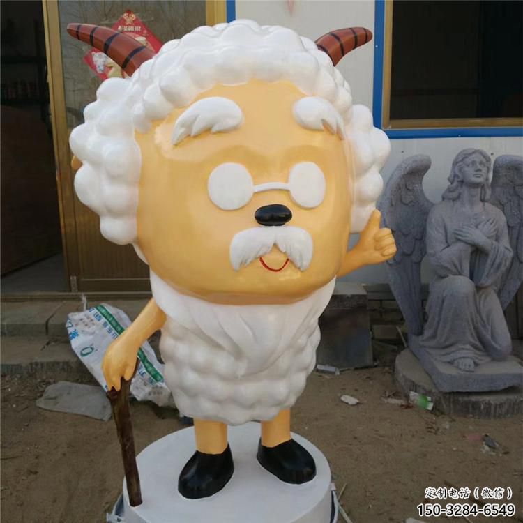 庭院小羊雕塑，鍍金歐式雕塑，卡通形式