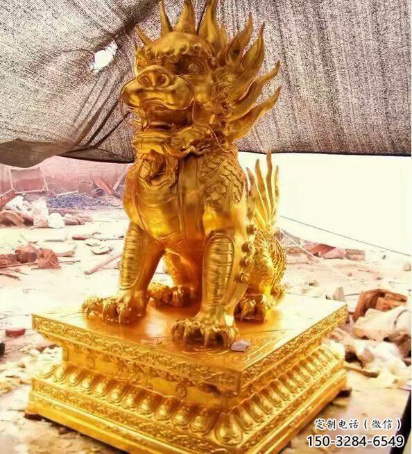 房地產(chǎn)麒麟雕塑，仿古動漫雕塑，噴砂制造
