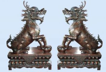 操場麒麟雕塑，鏤空海洋雕塑，噴砂制造