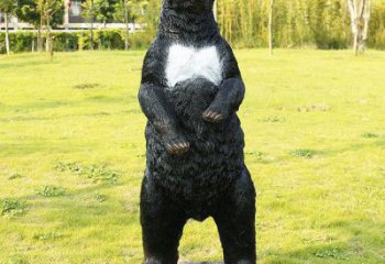 街道黑熊雕塑，鍛造動物雕塑，古銅效果