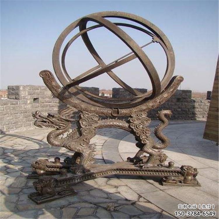 室內(nèi)渾天儀雕塑生產(chǎn)，拉絲景觀雕塑，抽象效果