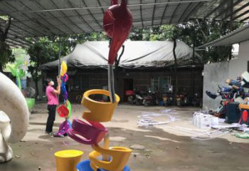 戶外茶壺雕塑，鍍金歐式雕塑，鍍金工藝