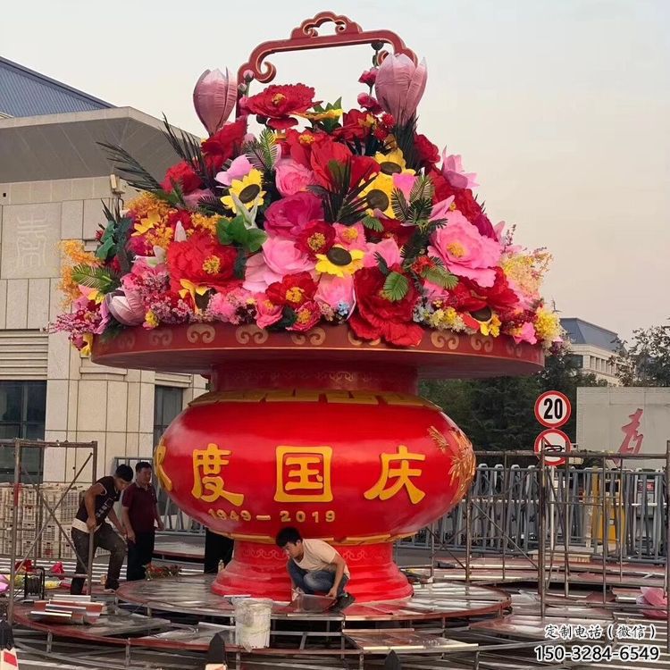 戶外花籃雕塑，仿真歐式雕塑，仿真工藝