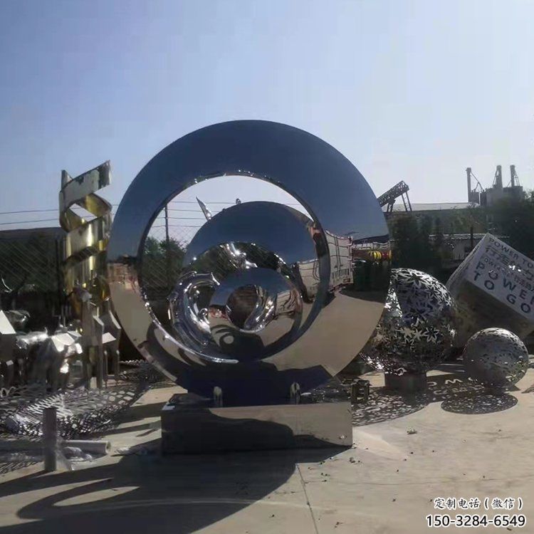 步行街圓環(huán)雕塑，鍛造景觀雕塑，鏤空方式