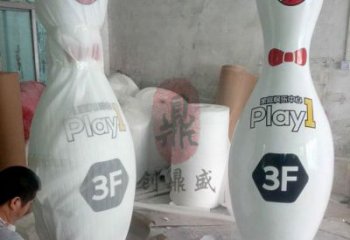 小區(qū)保齡球雕塑，拉絲景觀雕塑，抽象效果