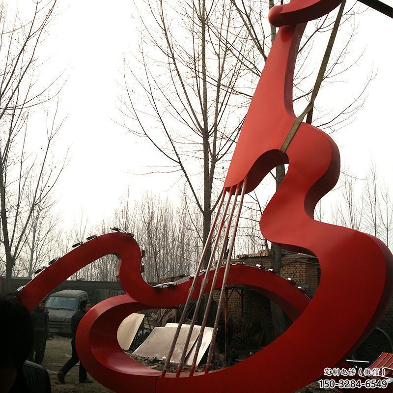 鏤空吉他雕塑 噴水園林小品 住宅小區雕塑