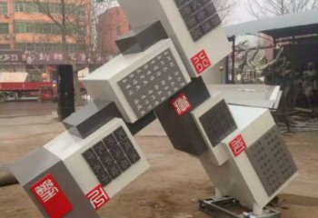 鋼管魔方雕塑 異形噴水小品 農(nóng)村雕塑