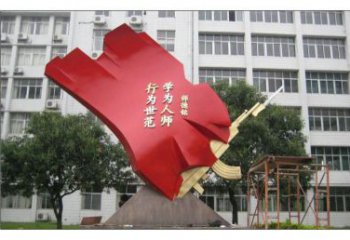 城市國旗雕塑，烤漆黨建雕塑，古銅效果