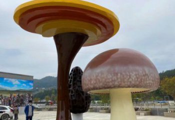公園靈芝雕塑 戶(hù)外果蔬雕塑 抽象植物雕塑