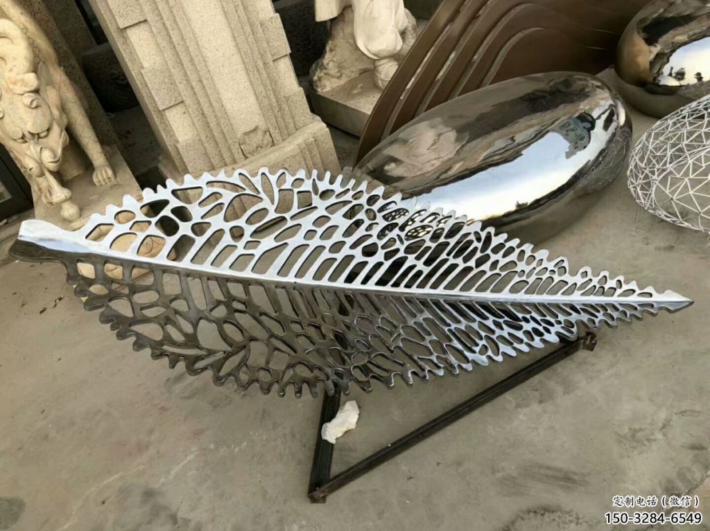 酒店樹(shù)葉雕塑 景觀美陳花卉雕塑 現(xiàn)代植物雕塑