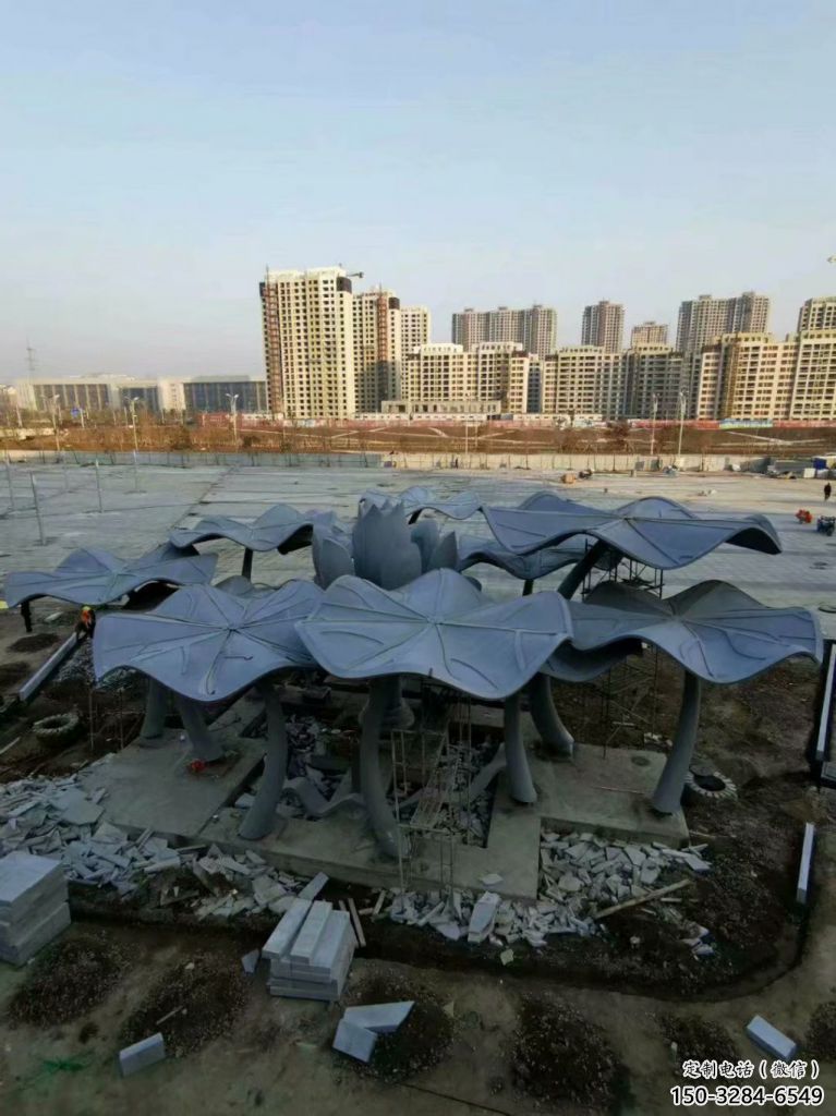 房地產(chǎn)荷葉雕塑 剪影植物雕塑 鍛造花卉雕塑