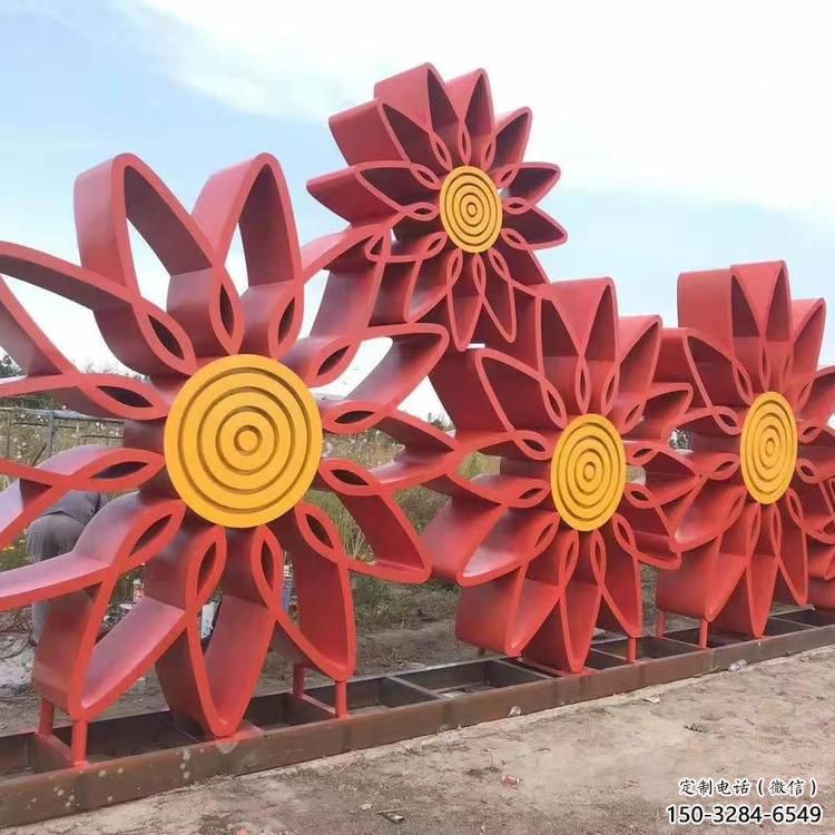 大型向日葵雕塑 歐式步行街植物雕塑 彩繪花卉雕塑