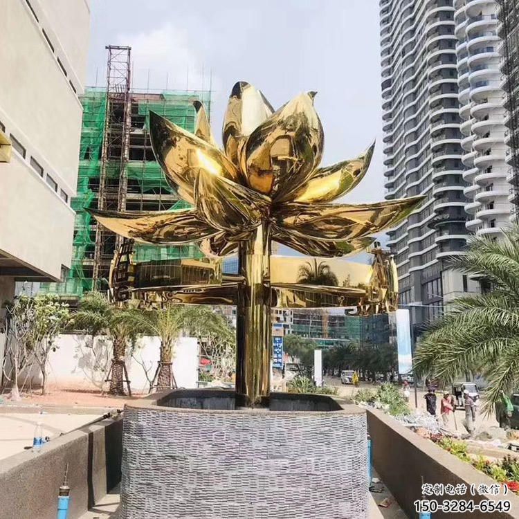 紫荊花雕塑 抽象藝術花朵雕塑 烤漆花卉雕塑