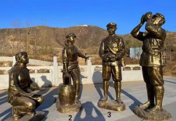 農(nóng)村紅軍雕塑 抽象藝術抗戰(zhàn)雕塑 烤漆革命雕塑