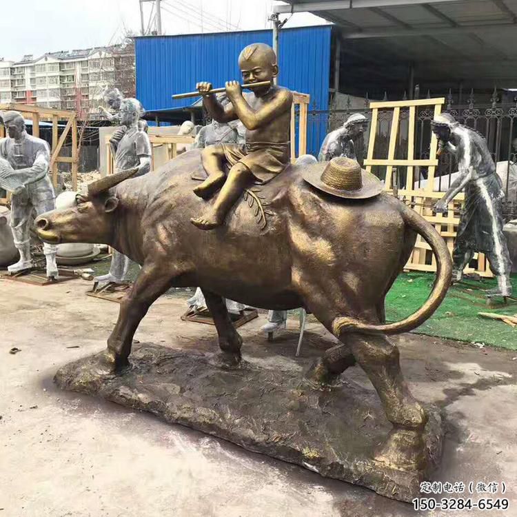 牧童雕塑制作 烤漆大型民俗雕塑 歐式鑄銅雕塑