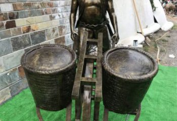 售樓處獨輪車雕塑 商業街雕塑 民俗擺件