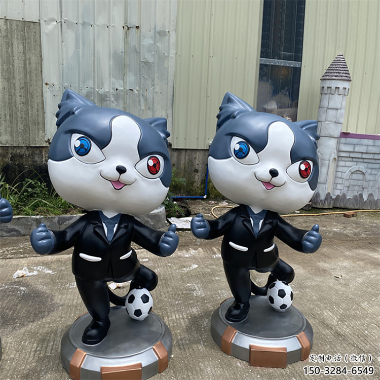 黑貓警長雕塑生產 烤漆大型卡通雕塑 仿真雕塑