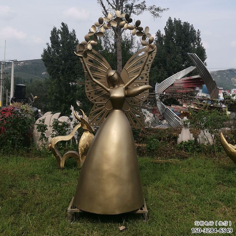 大門口天使雕塑 發光公園小品 仿真卡通雕塑