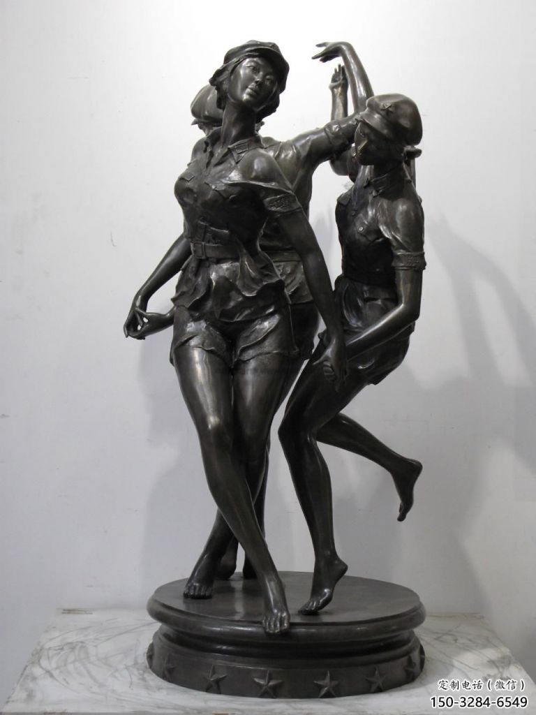 住宅小區(qū)跳舞雕塑 青銅景觀舞者雕塑 公園女孩雕塑