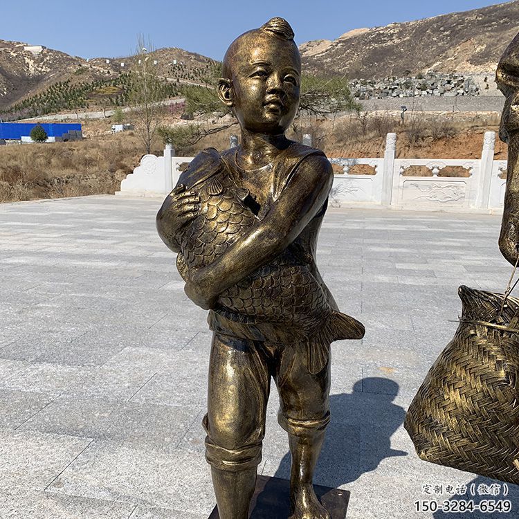 別墅區(qū)爆米花雕塑 大型別墅區(qū)民俗雕塑 青銅小吃雕塑