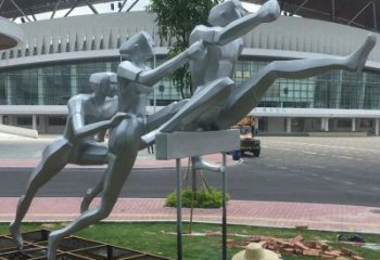 園林跨欄雕塑 大型景觀體育雕塑 中式運(yùn)動員雕塑