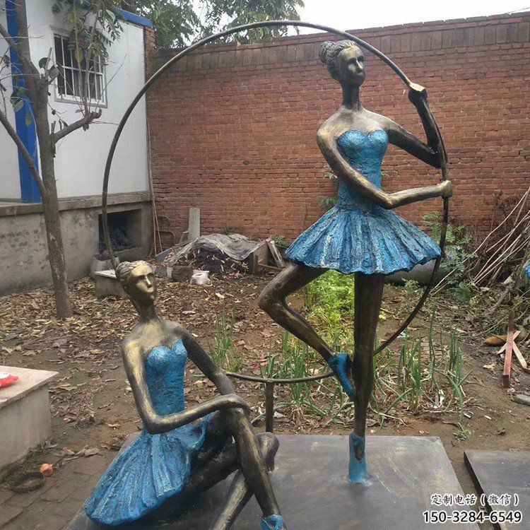 戶外舞蹈雕塑 公園演員雕塑 彩繪跳舞文化雕塑