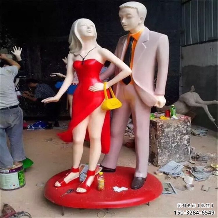 村口愛情雕塑 仿古親吻雕塑 公園戀人雕塑