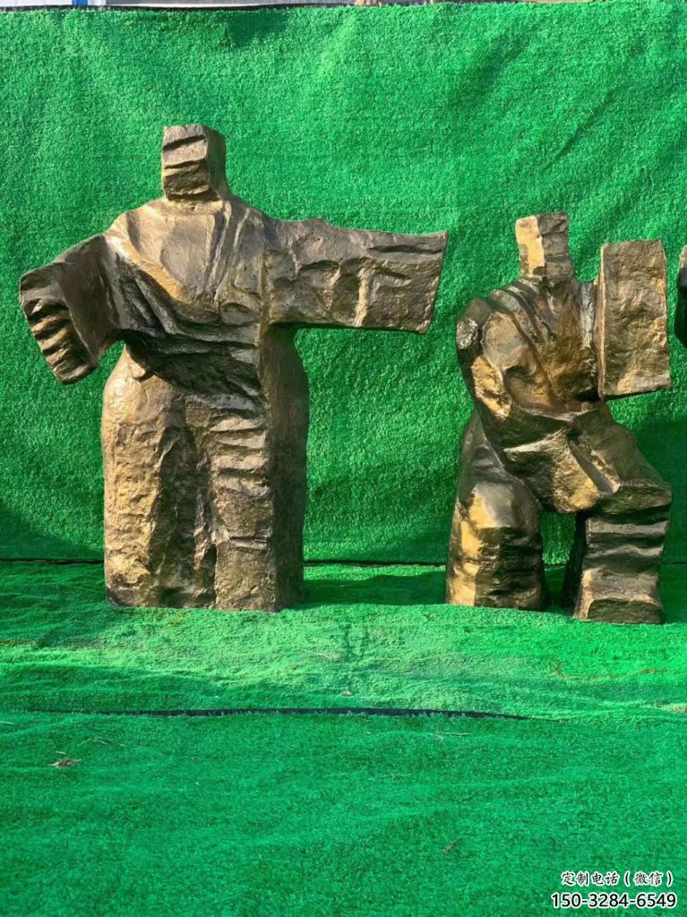 農村武術雕塑 抽象藝術練拳雕塑 烤漆功夫雕塑