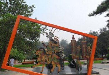 草地皮影雕塑 現(xiàn)代雕塑 大型傳統(tǒng)雕塑
